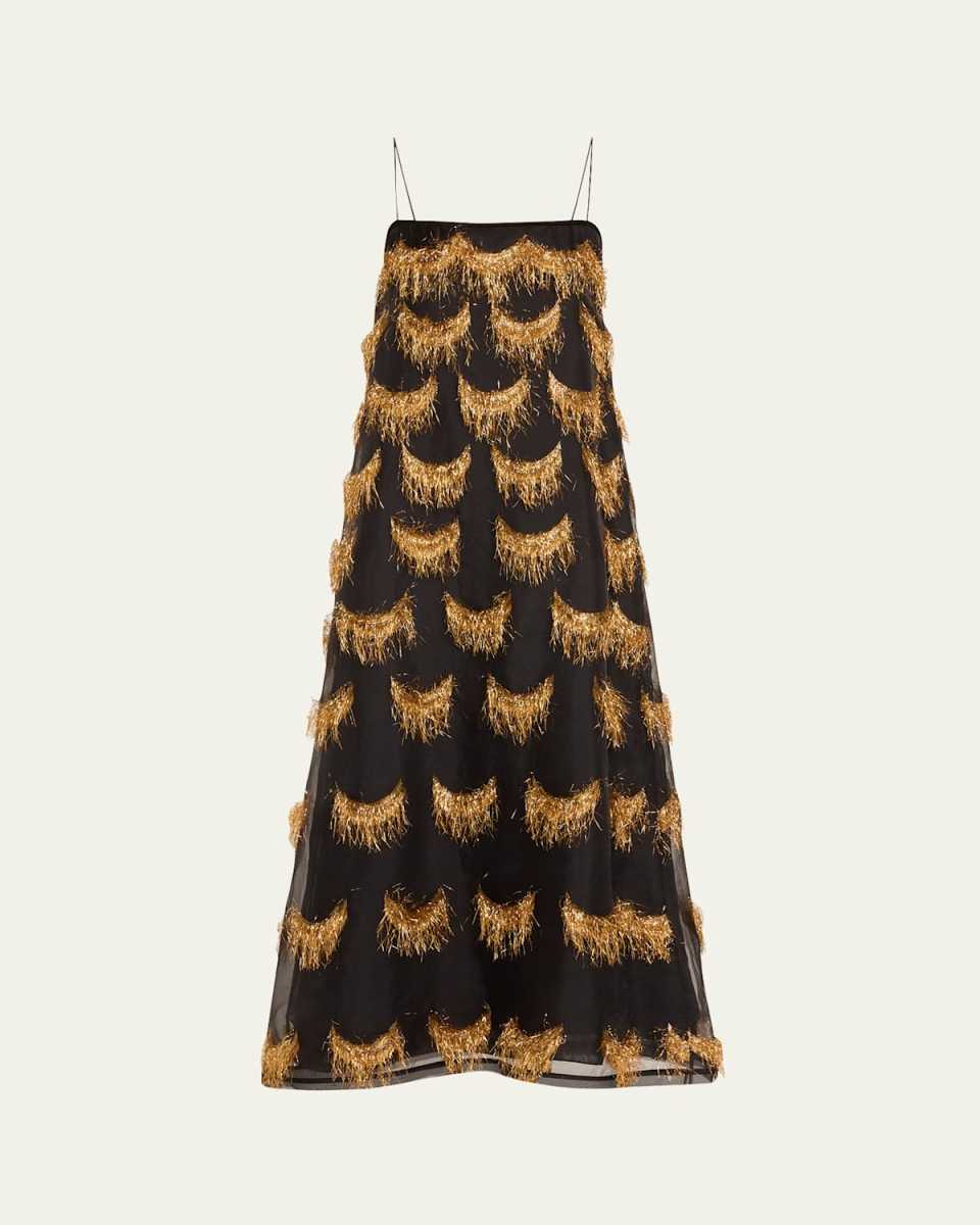 Orianne Metallic Fringe Dress